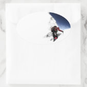 Mountain Climber Extreme Sports Ovaler Aufkleber (Tasche)