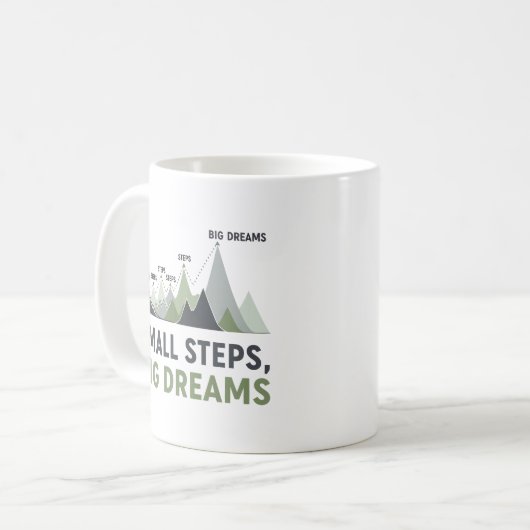Mountain Climber Goal Progress Inspirational Kaffeetasse (Vorderseite Links)