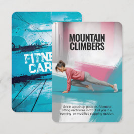 Mountain Climbers Fitness Card mit Blue Backing Save The Date