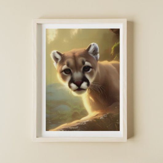 Mountain Cougar Wildlife Portrait Poster
