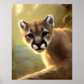 Mountain Cougar Wildlife Portrait Poster (Vorne)