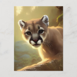 Mountain Cougar Wildlife Portrait Postkarte