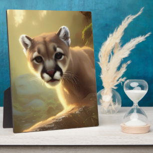 Mountain Cougar Wildlife Portrait Tabletop Fotoplatte