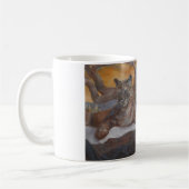 Mountain Cougar Winter Scene Coffee Cup Kaffeetasse (Links)