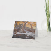 Mountain Cougar Winter Scene Folded Note Card  Dankeskarte (Vorderseite)