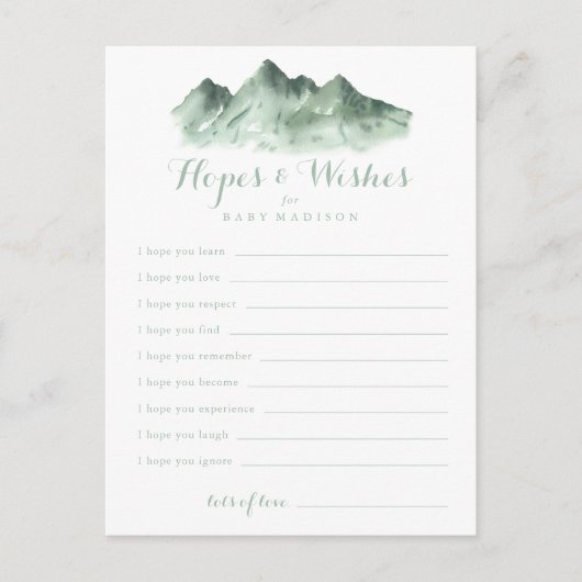 Mountain Country Baby Duschkarte Postkarte (Vorderseite)