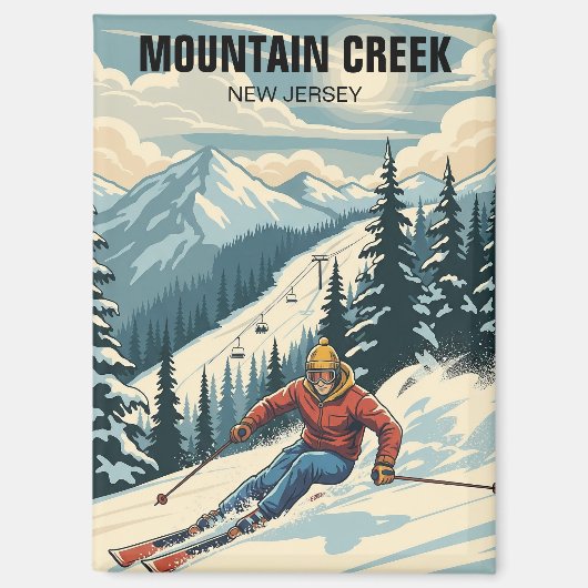 Mountain Creek Skiing New Jersey Reisen Magnet (Vorderseite)