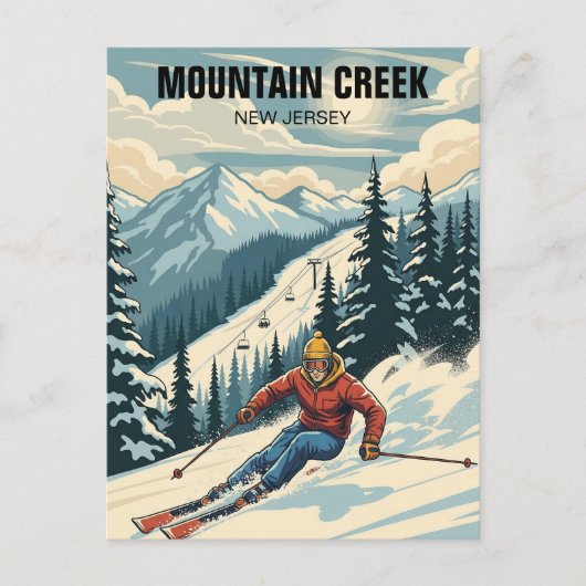 Mountain Creek Skiing New Jersey Reisen Postkarte (Vorderseite)