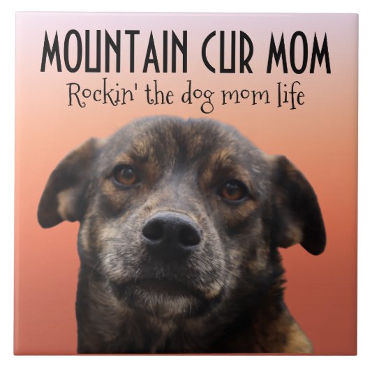 Mountain Cur Mama Keramik Fliese (Vorderseite)