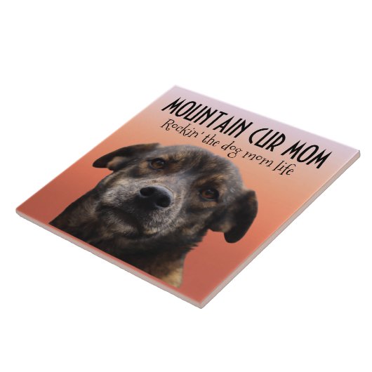 Mountain Cur Mama Keramik Fliese (Seite)