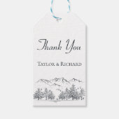 Mountain Danke Winter Nature Wedding Trees Geschenkanhänger (Vorderseite)