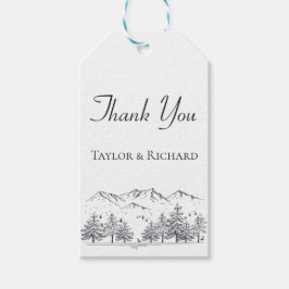 Mountain Danke Winter Nature Wedding Trees Geschenkanhänger