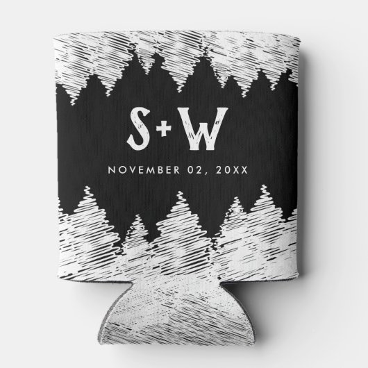 Mountain Destination einfache minimale Hochzeit Dosenkühler (Rückseite)