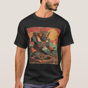 Mountain DJ Mecha — verwitterter Vintage-Plattensp T-Shirt