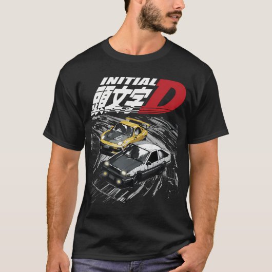 Mountain Downhill Night Drift Racing Initial D Tan T-Shirt (Vorderseite)