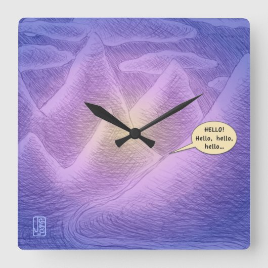 Mountain Dream Time Square Acrylwand Uhr (Vorderseite)