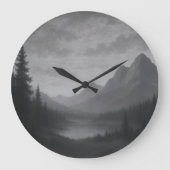 Mountain Escape Clock Große Wanduhr (Vorderseite)
