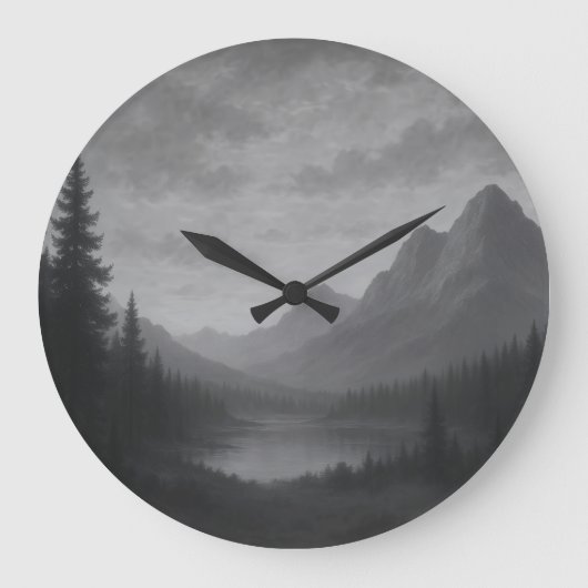 Mountain Escape Clock Große Wanduhr (Vorderseite)