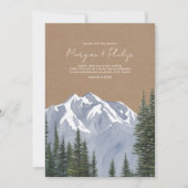 Mountain Evergreen Cardstock Hochzeit Einladung (Vorderseite)