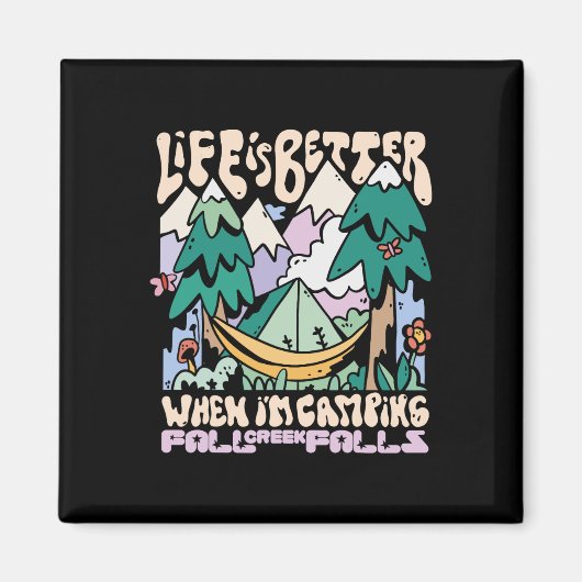 Mountain Fall Creek Falls Tennessee Camping Wild Magnet (Vorne)