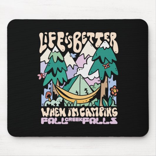 Mountain Fall Creek Falls Tennessee Camping Wild Mousepad (Vorne)