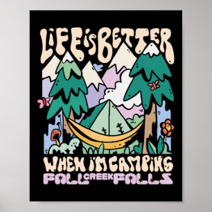 Mountain Fall Creek Falls Tennessee Camping Wild Poster