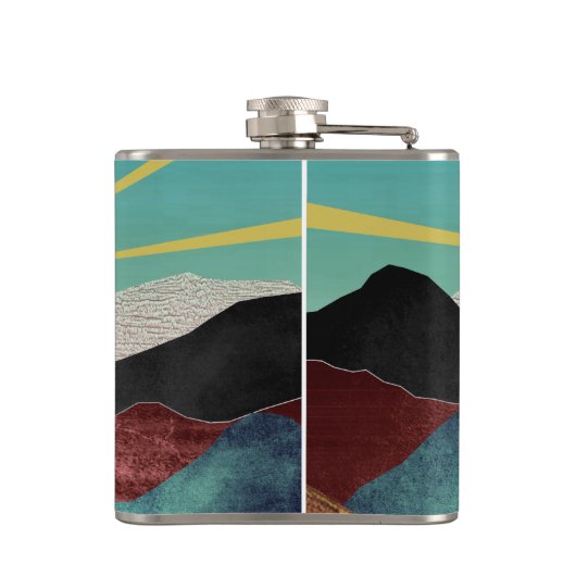 Mountain Fantasy Sunrise Flachmann (Rückseite)