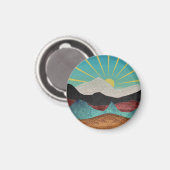 Mountain Fantasy Sunrise Magnet (Vorderseite/Rückseite)
