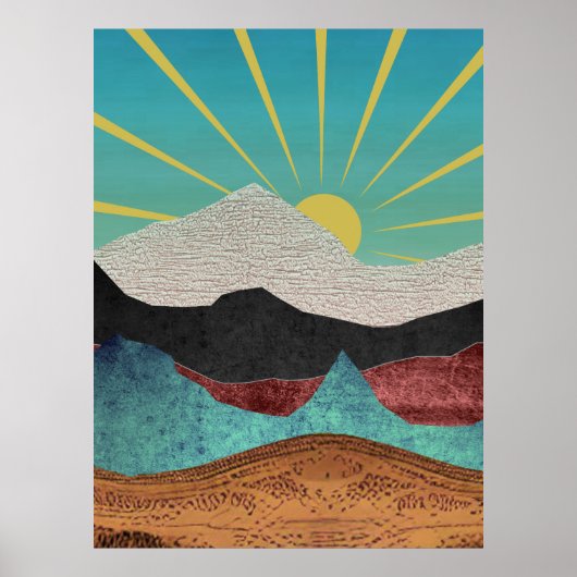 Mountain Fantasy Sunrise Poster (Vorne)