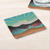 Mountain Fantasy Sunrise Rechteckiger Pappuntersetzer (angewinkelt)