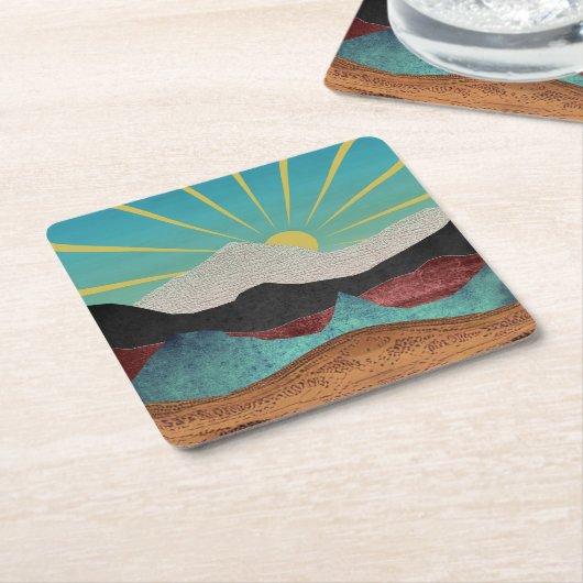 Mountain Fantasy Sunrise Rechteckiger Pappuntersetzer (angewinkelt)