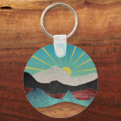 Mountain Fantasy Sunrise Schlüsselanhänger (Vorderseite)