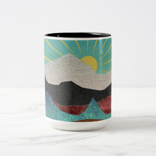Mountain Fantasy Sunrise Zweifarbige Tasse
