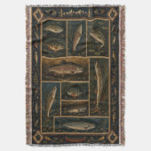 Mountain Fish Woven Blanket Decke (Vorderseite Vertikal)