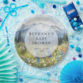 Mountain Floral Meadow Baby Shower Pappteller (Party)