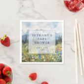 Mountain Floral Meadow Baby Shower Serviette (Beispiel)