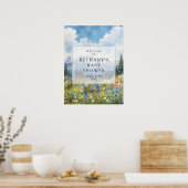 Mountain Floral Meadow Baby Shower Welcome Sign Poster (Küche)