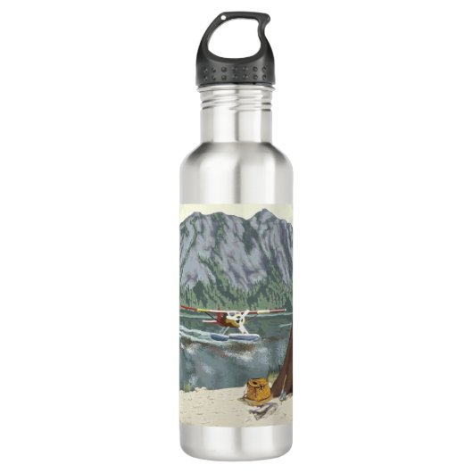 Mountain Flugzeug Adventure Travel Trinkflasche (Vorderseite)