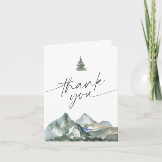 Mountain Forest Baby Dusche Dankeskarte (Vorderseite)