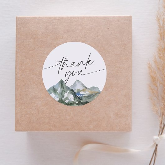 Mountain Forest Baby Dusche Runder Aufkleber