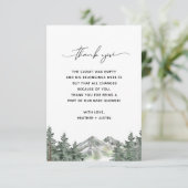 Mountain Forest Baby Dusche Vielen Dank Karten (Stehend Vorderseite)