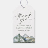 Mountain Forest Baby Shower Tag Geschenkanhänger (Vorderseite)