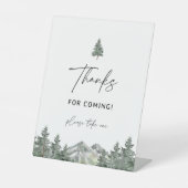 Mountain Forest Babydusche Danke, dass ihr gekomme Sockelschild (Vorderseite)