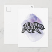 Mountain Forest Bear Lover Silhouette Postkarte (Vorne/Hinten)