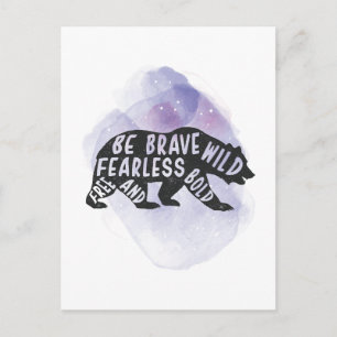 Mountain Forest Bear Lover Silhouette Postkarte
