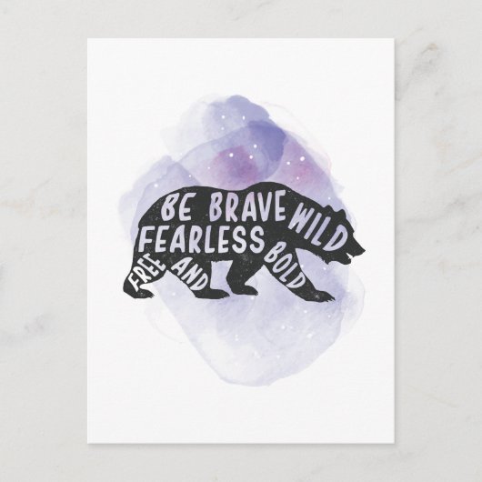 Mountain Forest Bear Lover Silhouette Postkarte (Vorderseite)