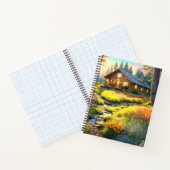 Mountain Forest Cabin Art Notizblock (Innenseite)