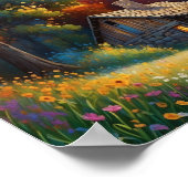 Mountain Forest Cabin Art Poster (Ecke)