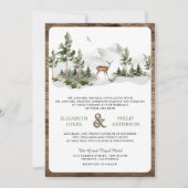 Mountain Forest Deer QR Code All in One Wedding Einladung (Vorderseite)
