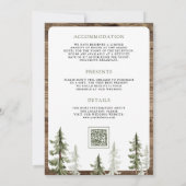 Mountain Forest Deer QR Code All in One Wedding Einladung (Rückseite)